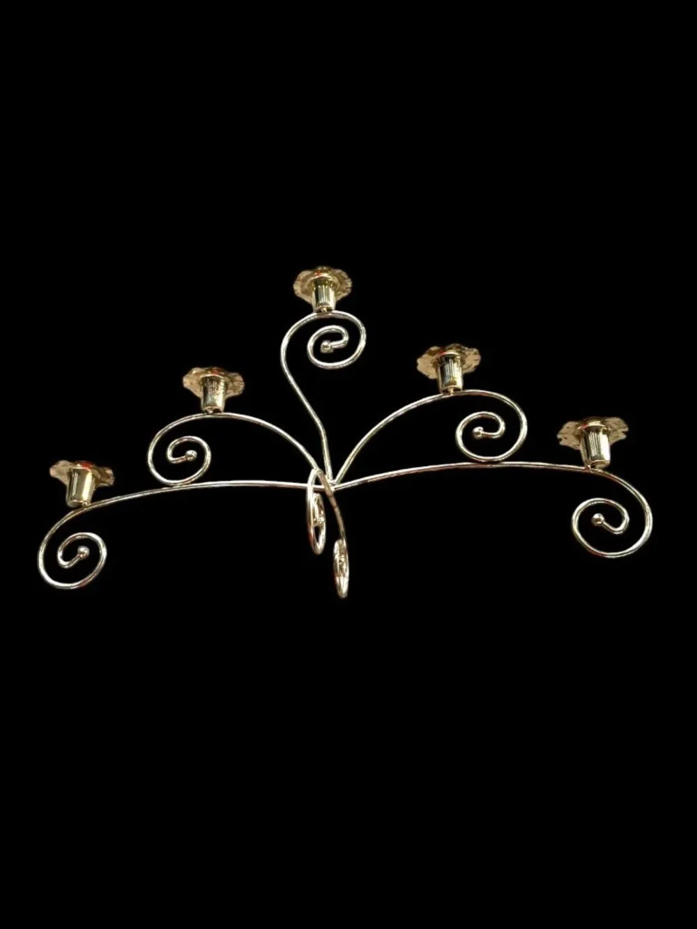 VTG Home Interiors Homco Gold Brass 5 Candle Votive Cup Candelabra Centerpiece